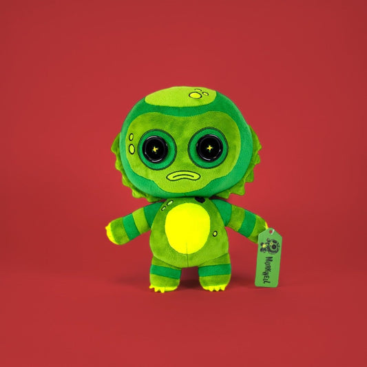 murkwell a green sea creature with button eyes plushie