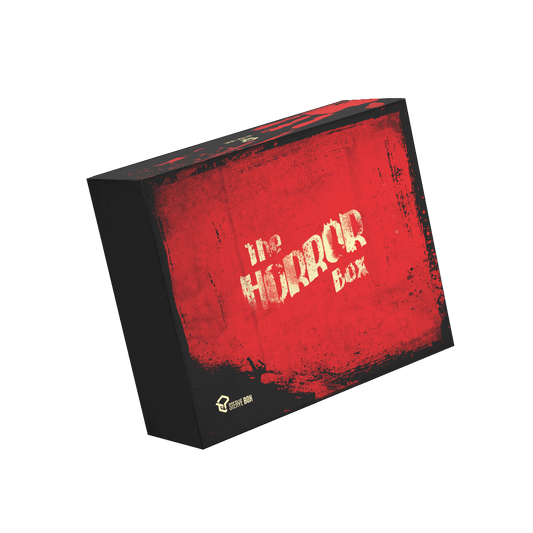 Horror subscription box that features 6 unique items in each horror mystery box