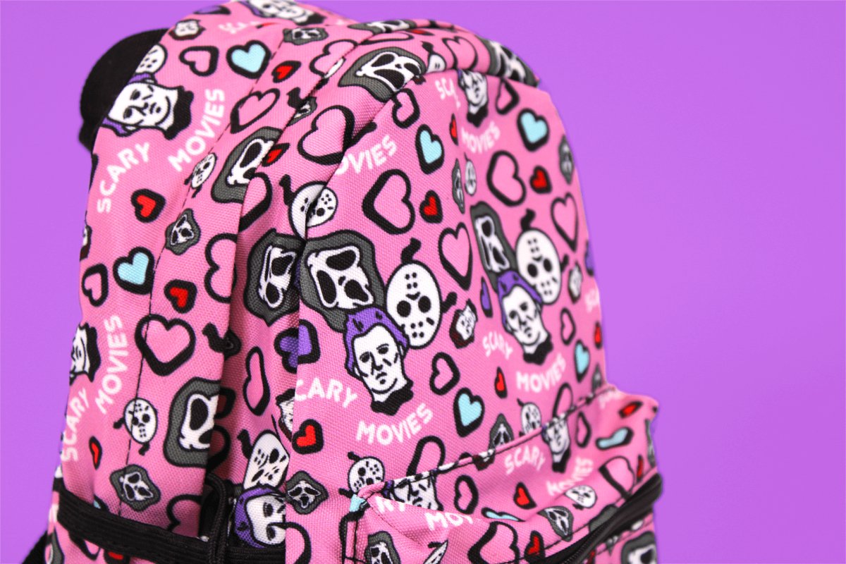 Pink Scary Movies Mini Backpack
