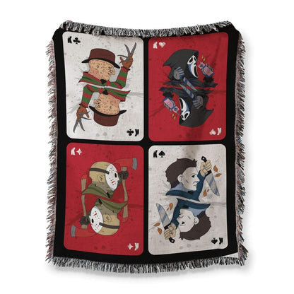 Horror Card Tapestry Throw Blanket (50x60 Inches)