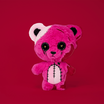 a patchy the pink horror teddy bear original character from sterye