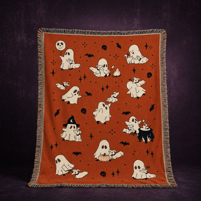 Boo & Spook Woven Halloween Blanket