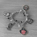 horror charm bracelet with 5 stainless steel horror characters as pendants