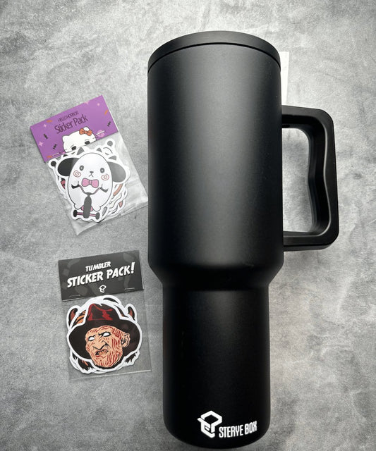 40oz Tumbler w/ Halloween Stickers